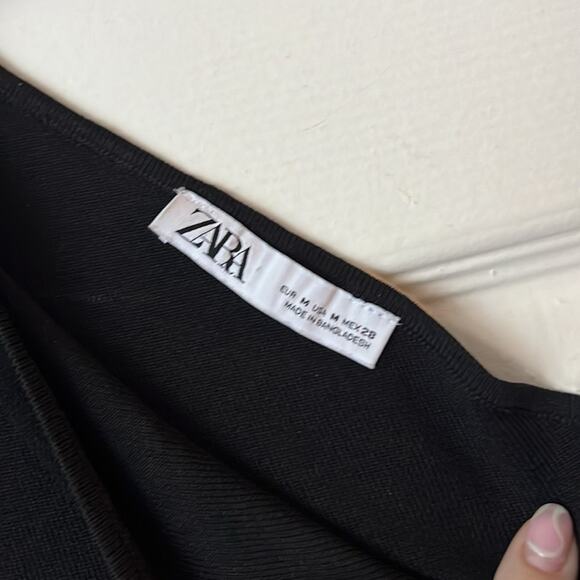 Zara Asymmetric Knit Dress Black size medium - Picture 5 of 7